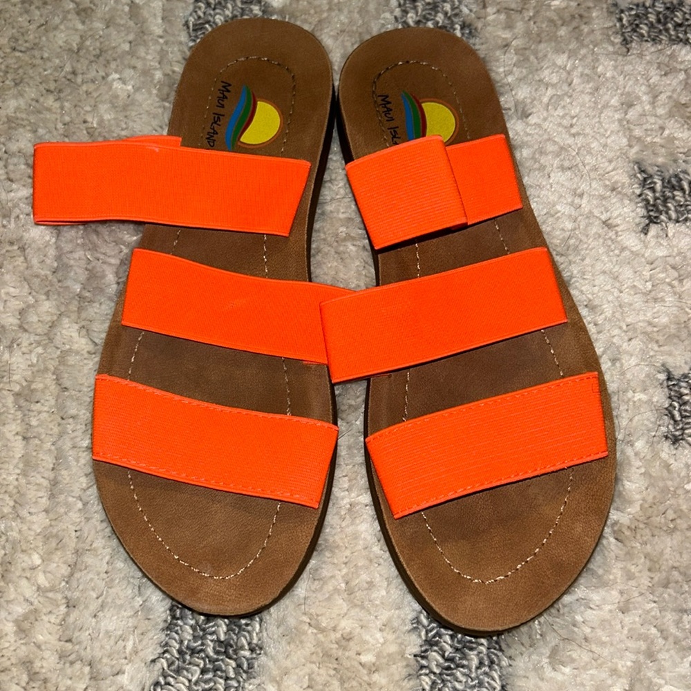 Beautiful Maui Island Orange Sandals